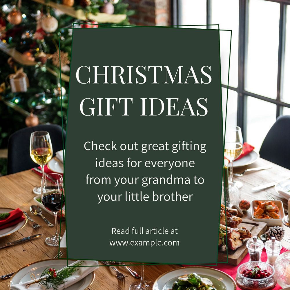 Christmas gift  Instagram post template, editable text