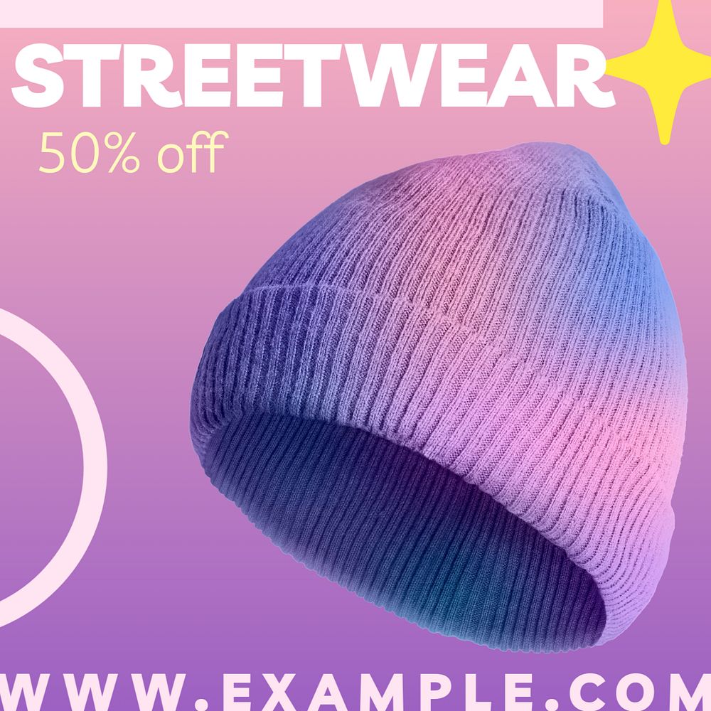 Streetwear sale Instagram post template, editable text