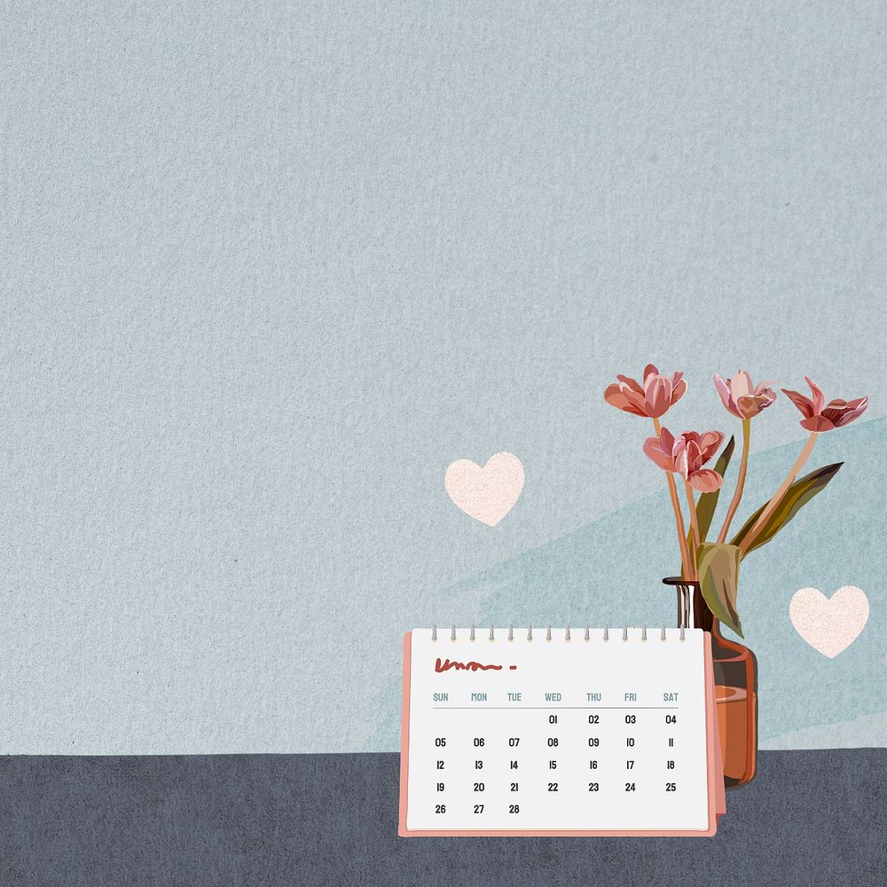 Table calendar, editable stationery illustration design