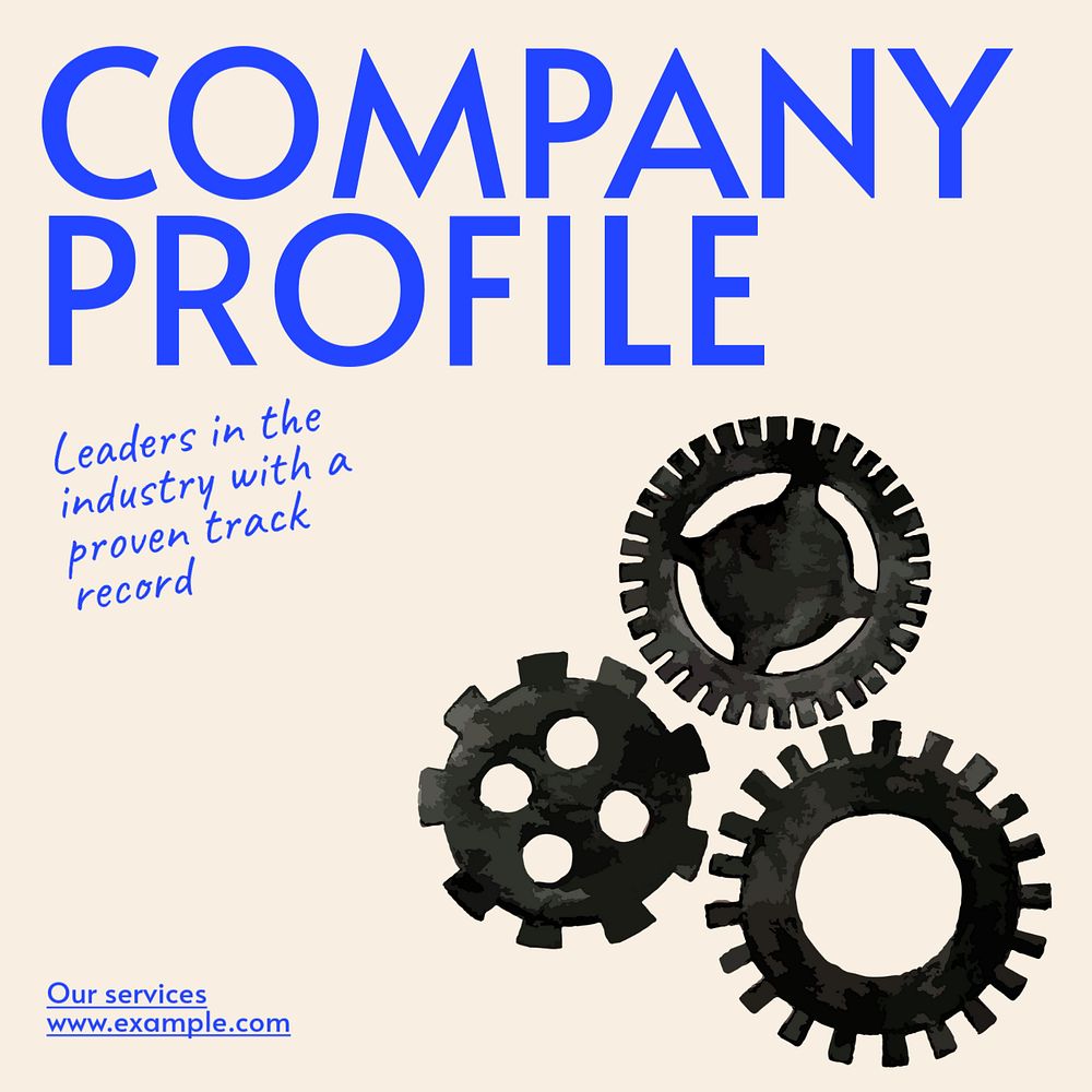 Company profile Instagram post template, editable text