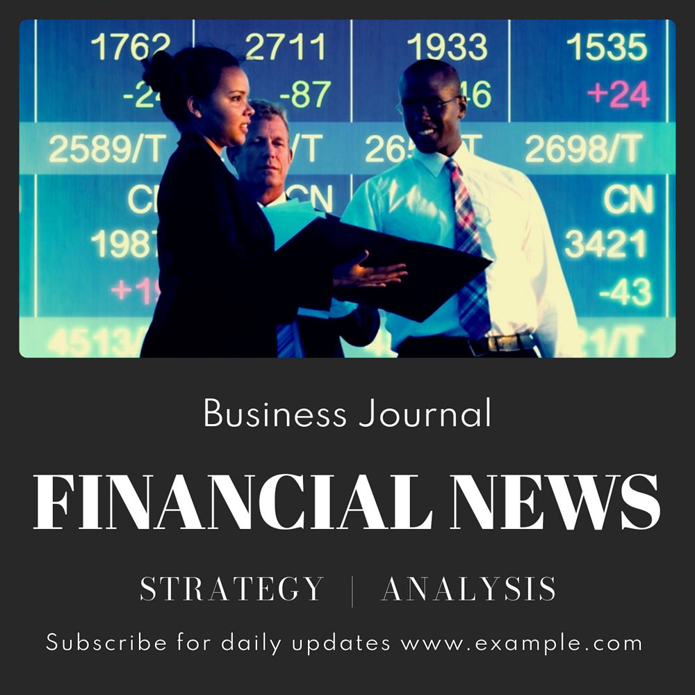 Financial news Instagram post template, editable text