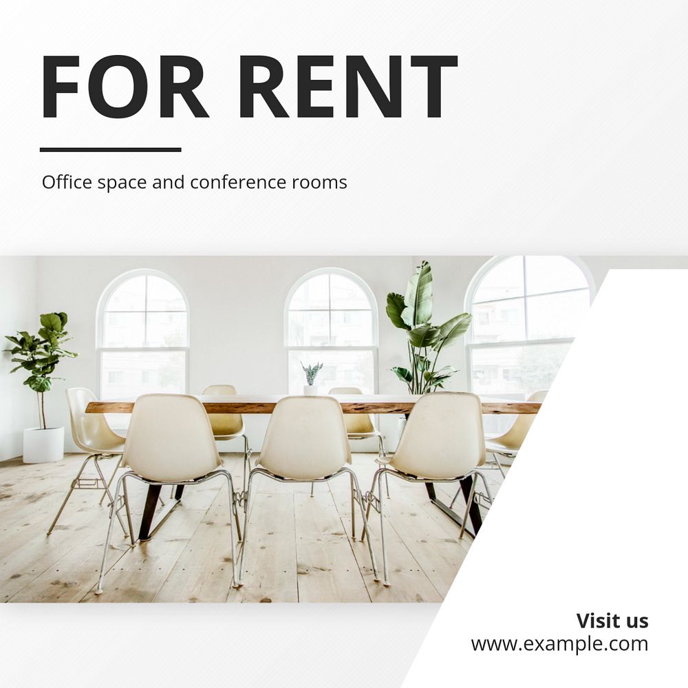 For rent Instagram post template, editable text