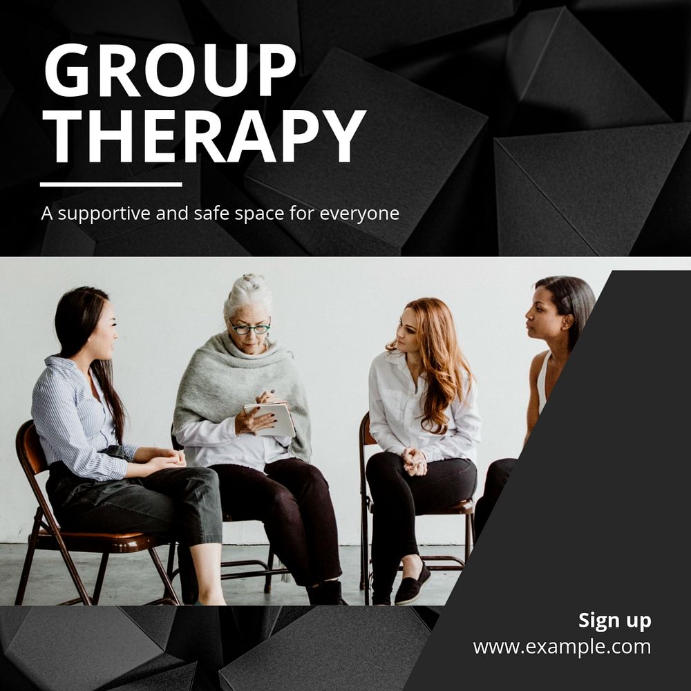 Group therapy Instagram post template, editable text