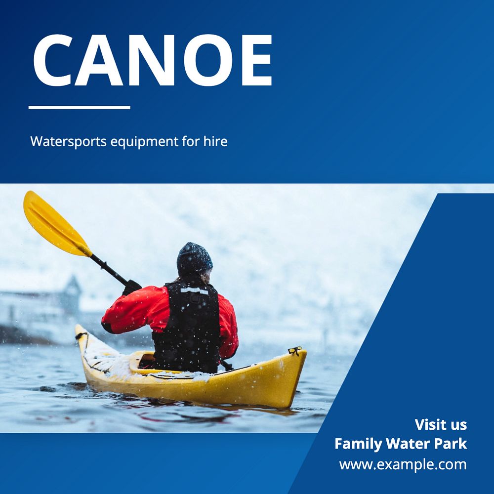 Canoe Instagram post template, editable text