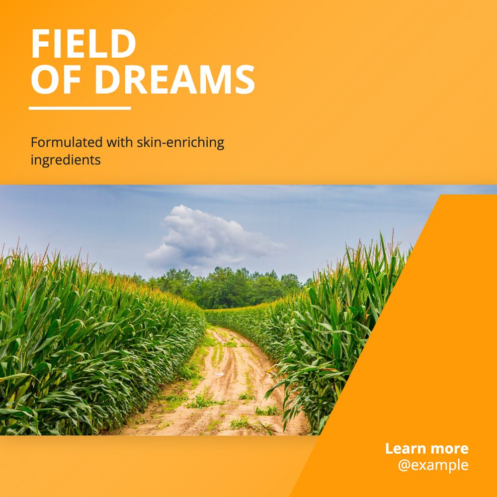 Field of dreams Instagram post template, editable text