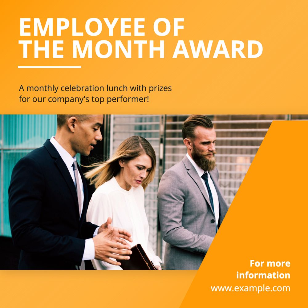 Employee of the month Instagram post template, editable text