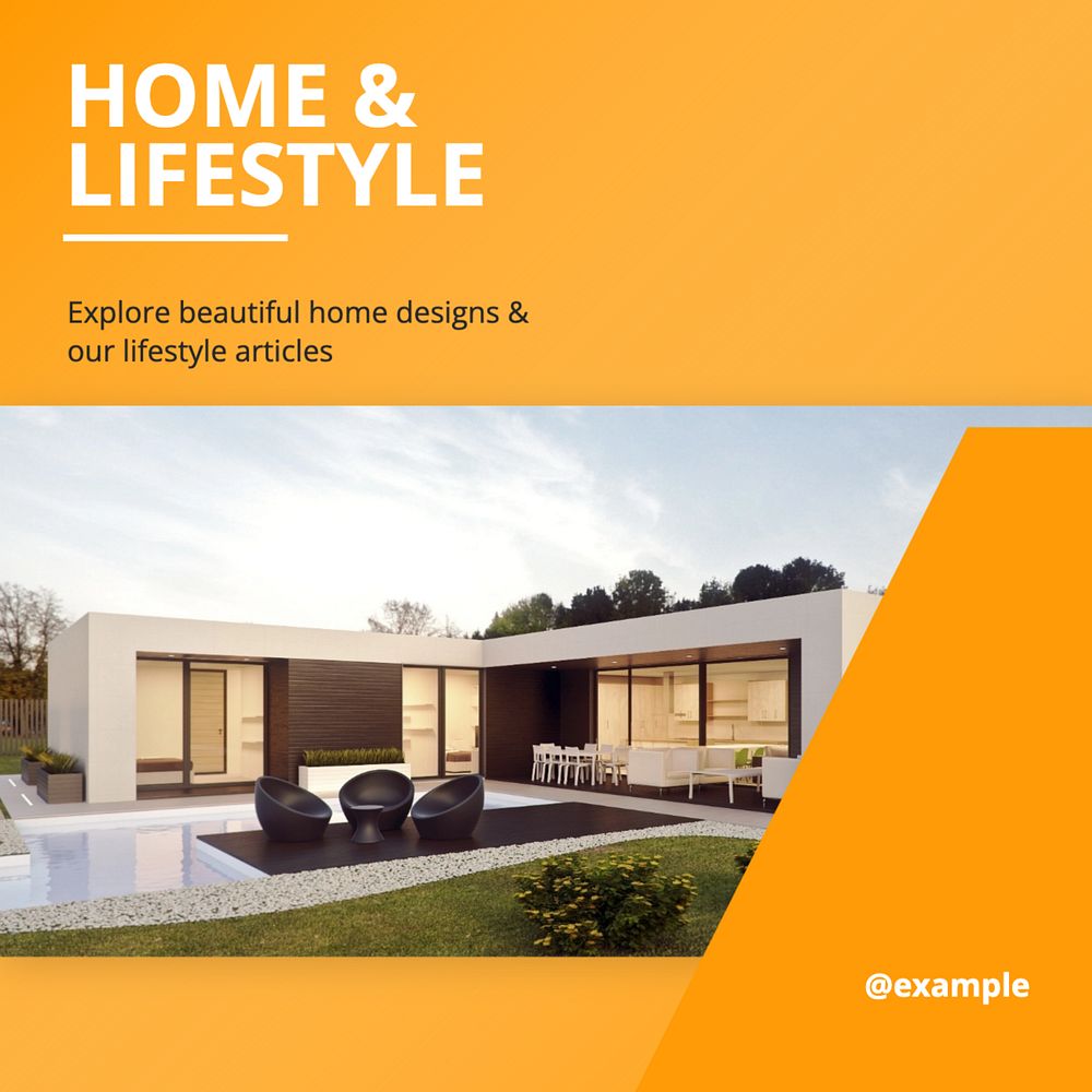 Home & lifestyle Instagram post template, editable text