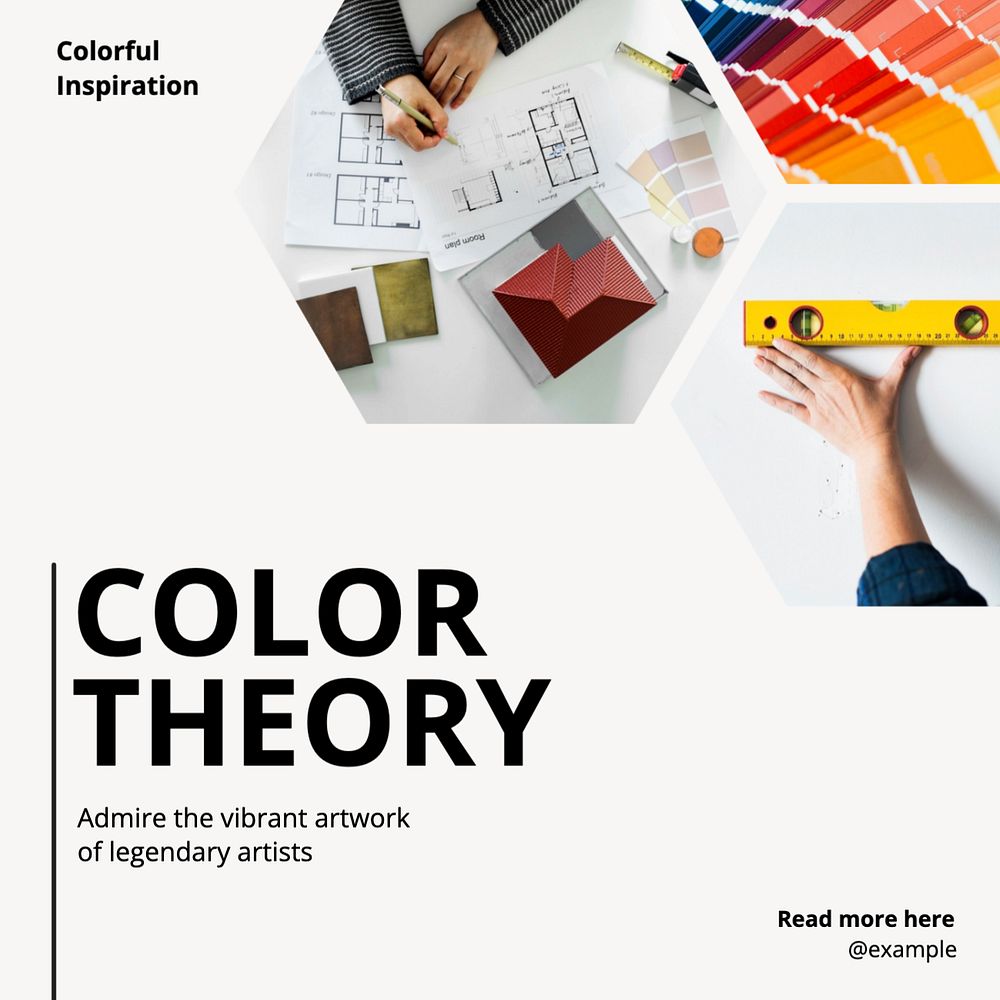 Color Theory Instagram post template, editable text