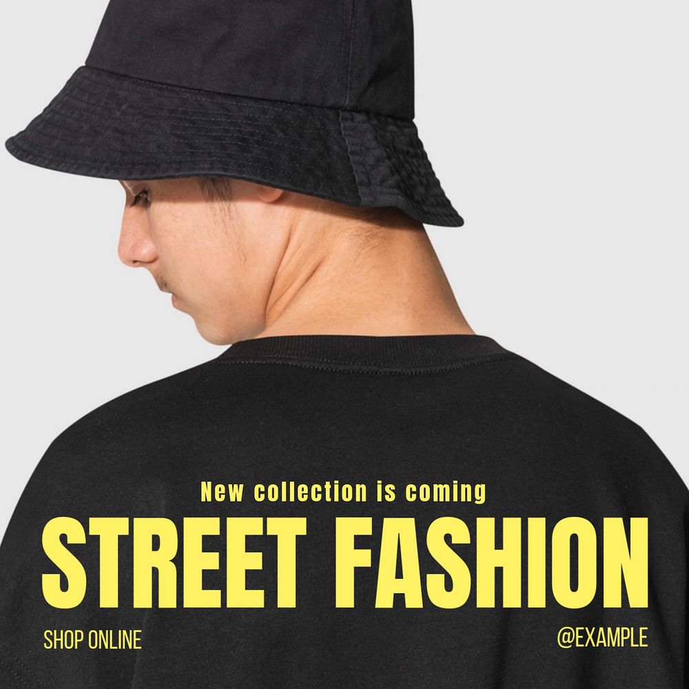 Street fashion Instagram post template, editable text