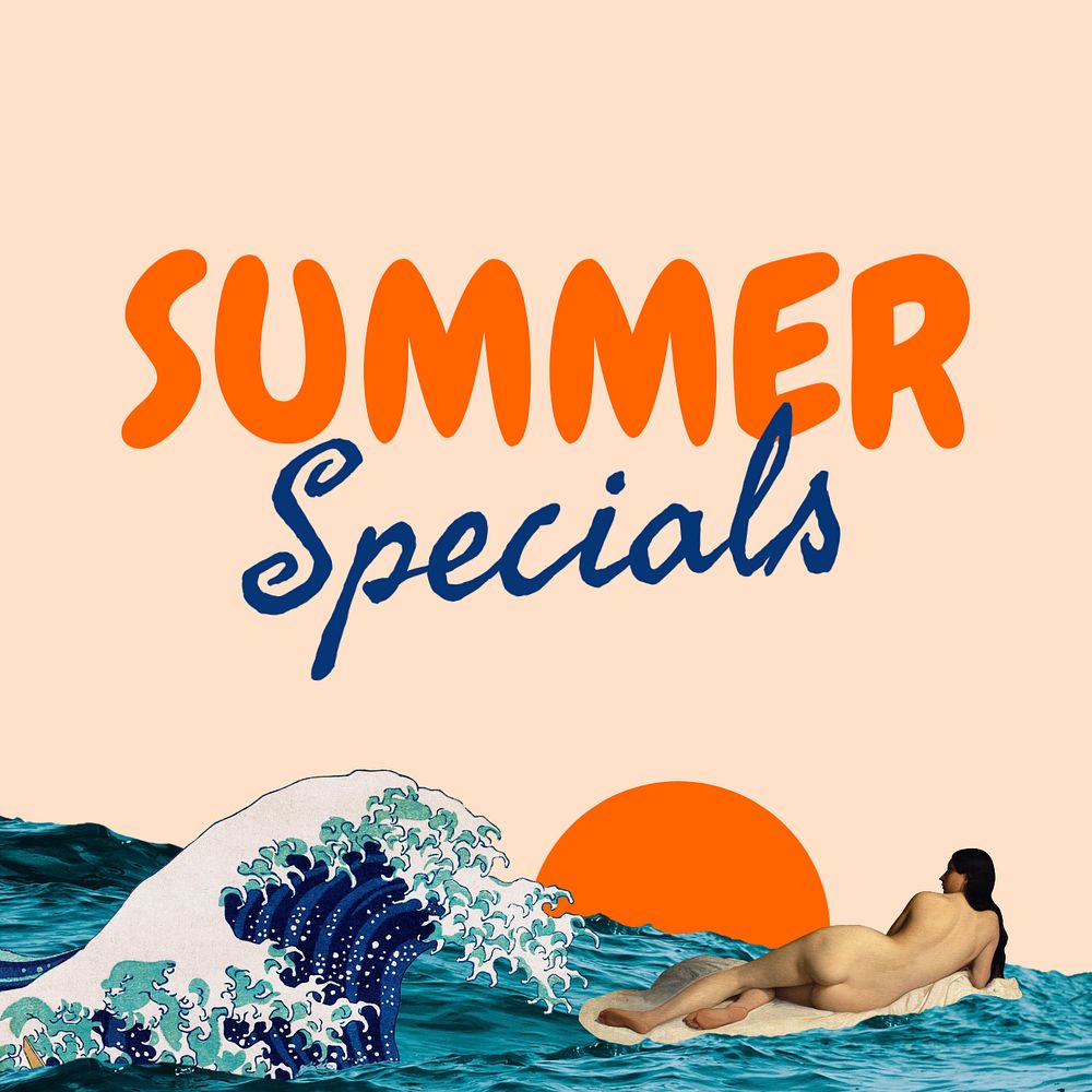 Summer specials Instagram post template, editable text