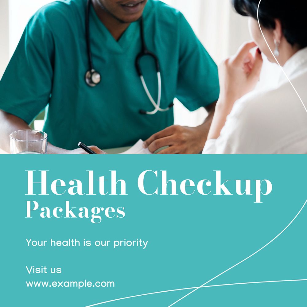 Health checkup packages Instagram post template, editable text