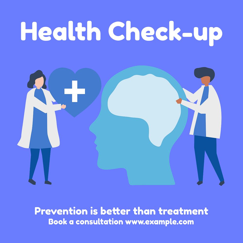 Health check-up Instagram post template, editable text