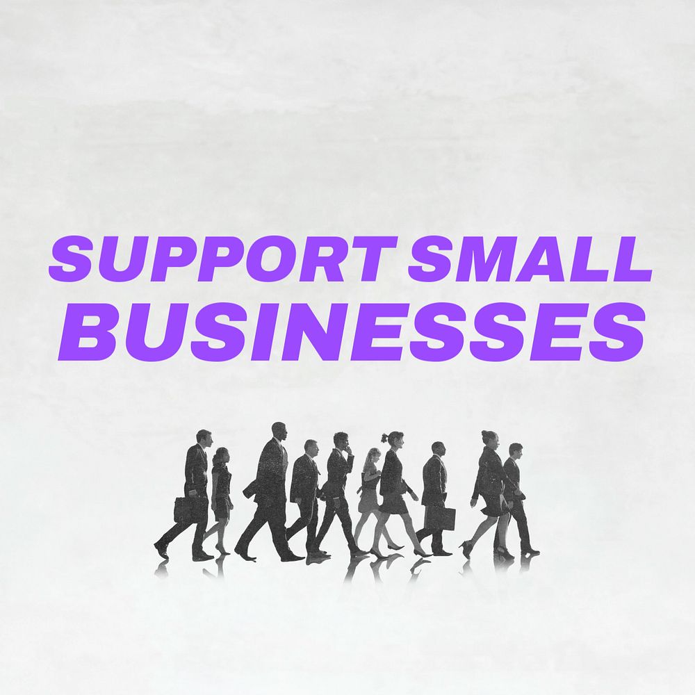 Support small businesses Instagram post template, editable text