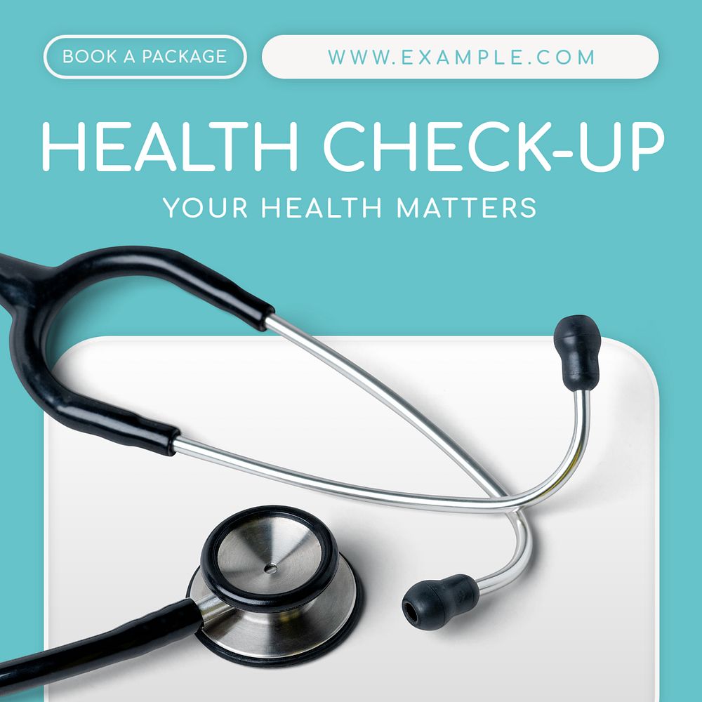 Health check-up Instagram post template, editable text