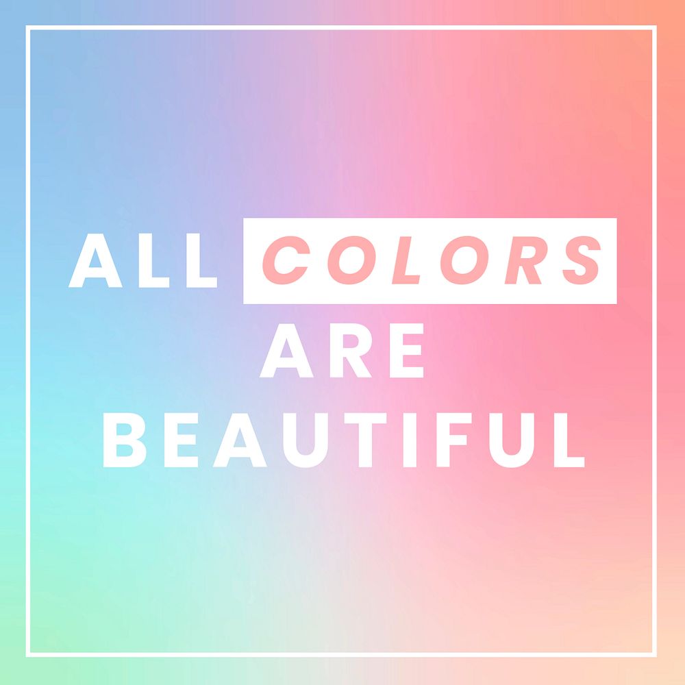 All colors beautiful Instagram post template, editable text