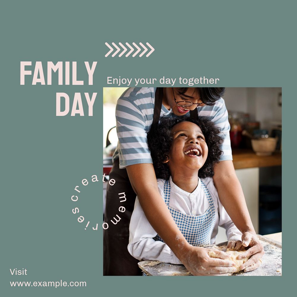 Family day Instagram post template, editable text