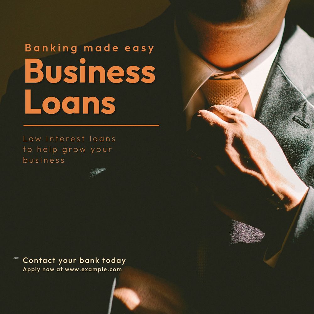 Business loans Instagram post template, editable text