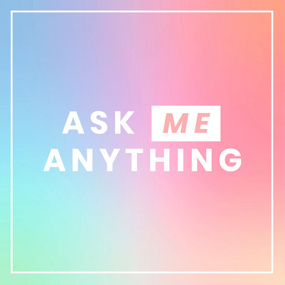 Ask me Instagram post template, editable text