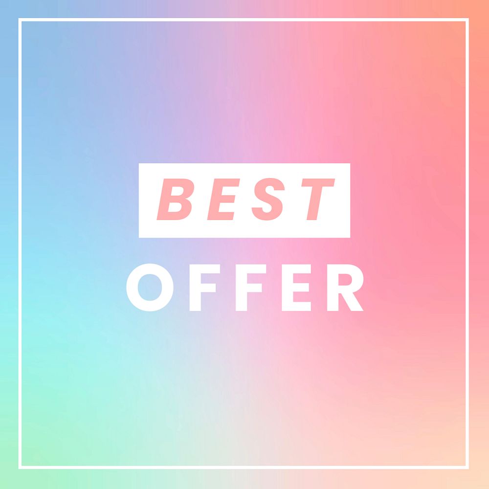 Best offer Instagram post template, editable text