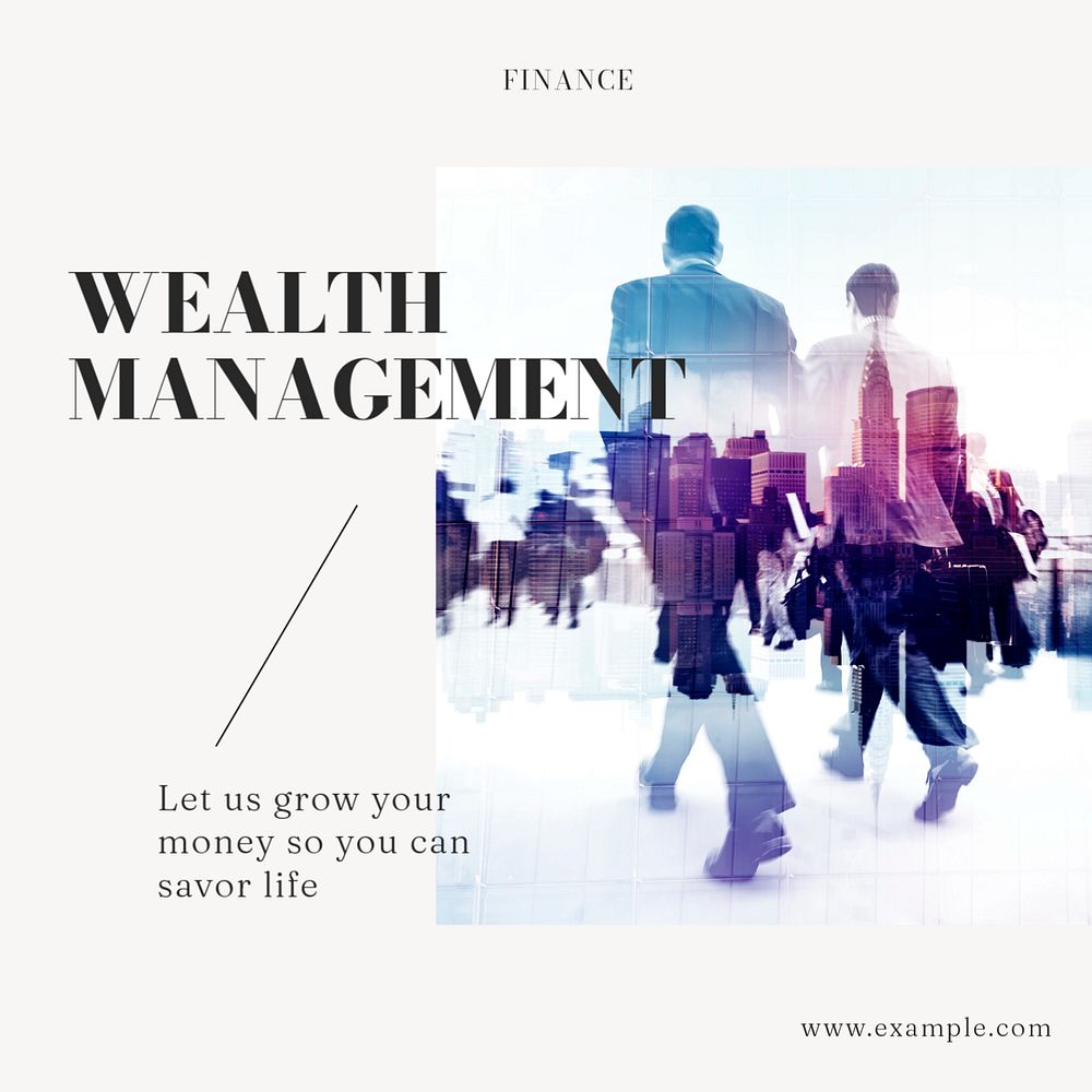 Wealth management  Instagram post template, editable text