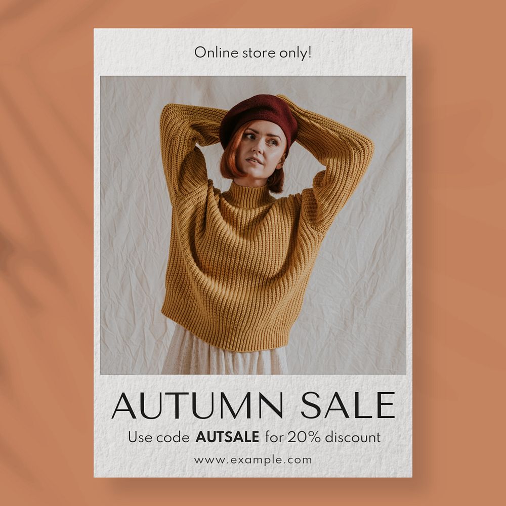 Autumn sale Instagram post template, editable text