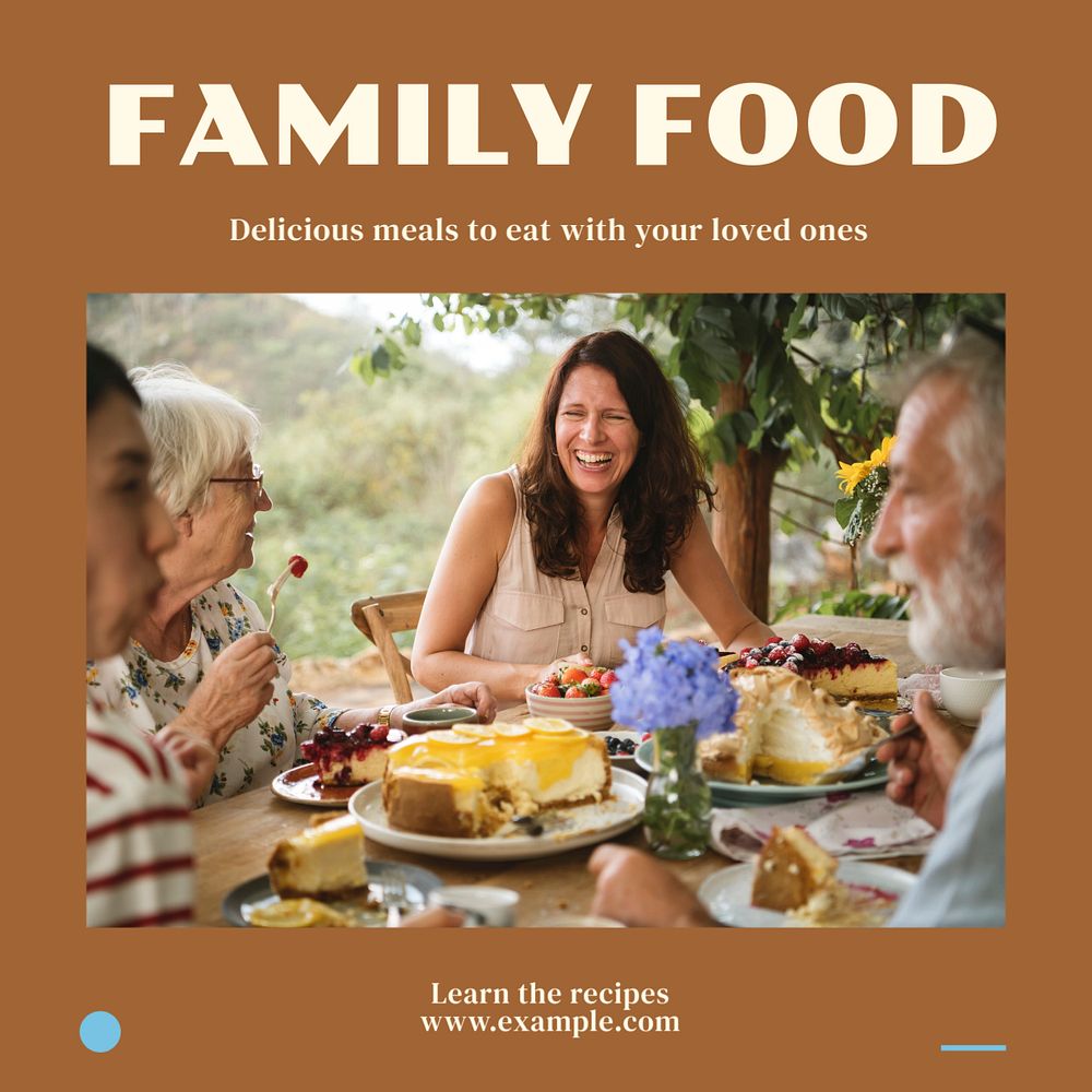 Family food Instagram post template, editable text