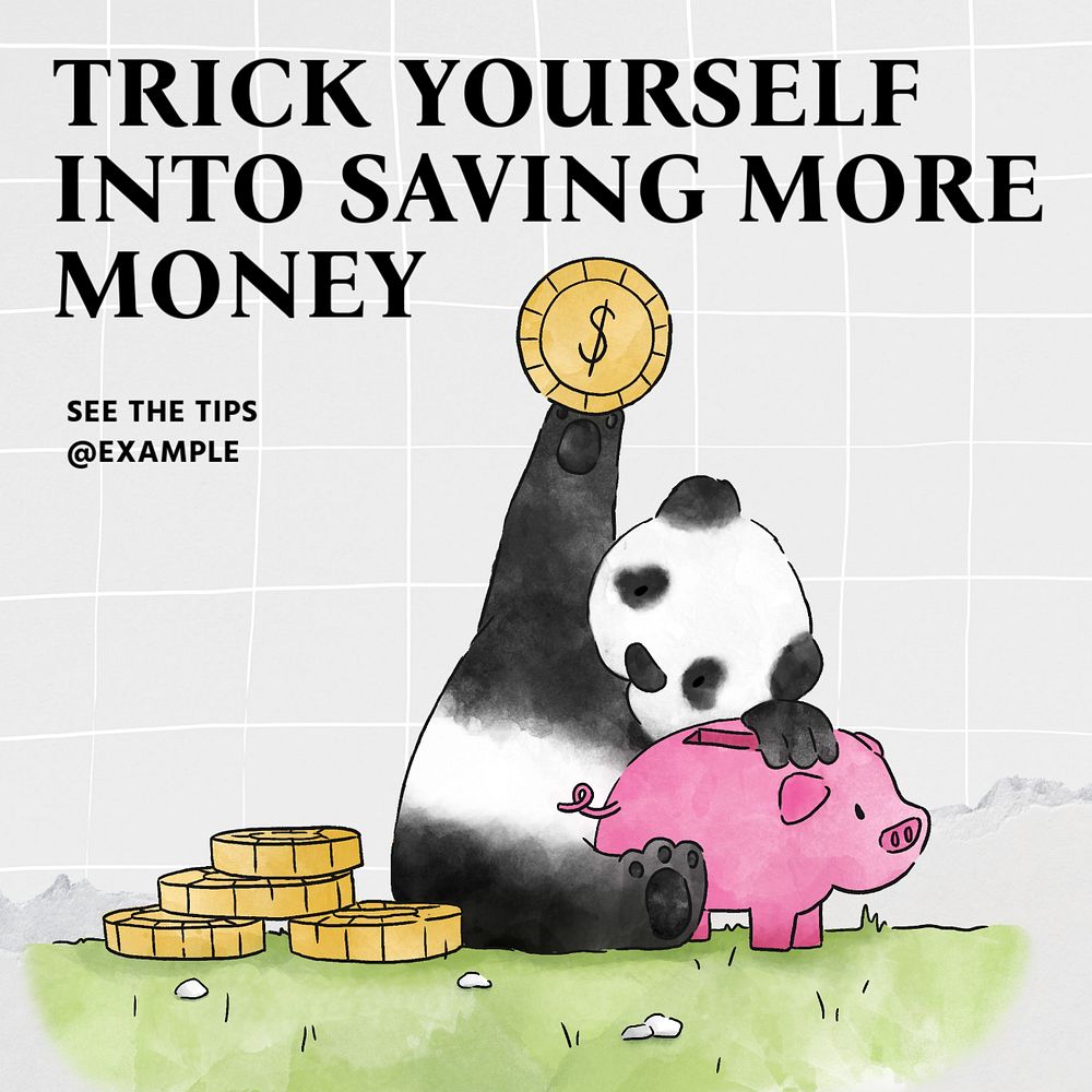 Saving money tips Instagram post template, editable text