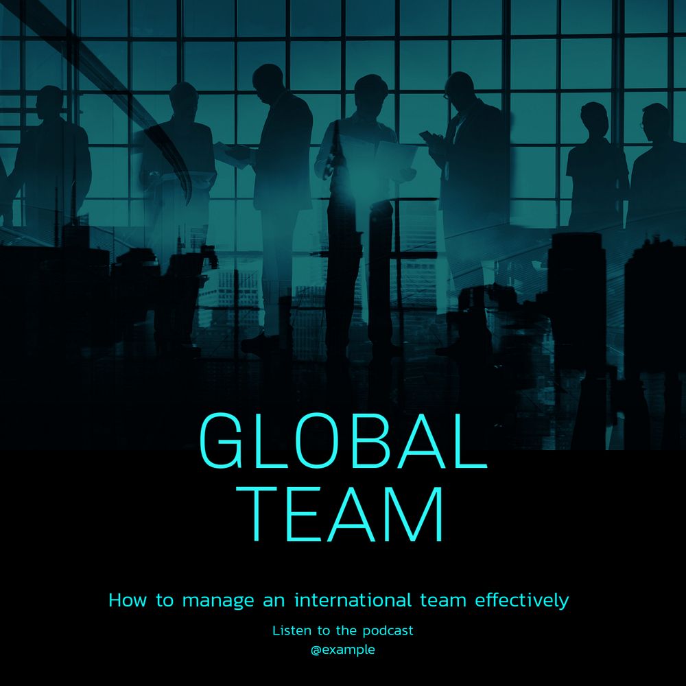 Global team Instagram post template, editable text