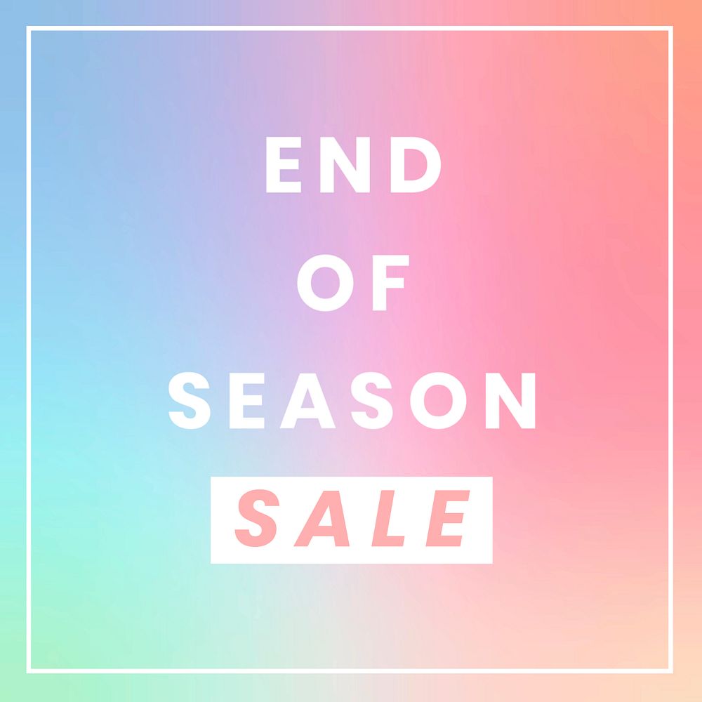 End of season sale Instagram post template, editable text