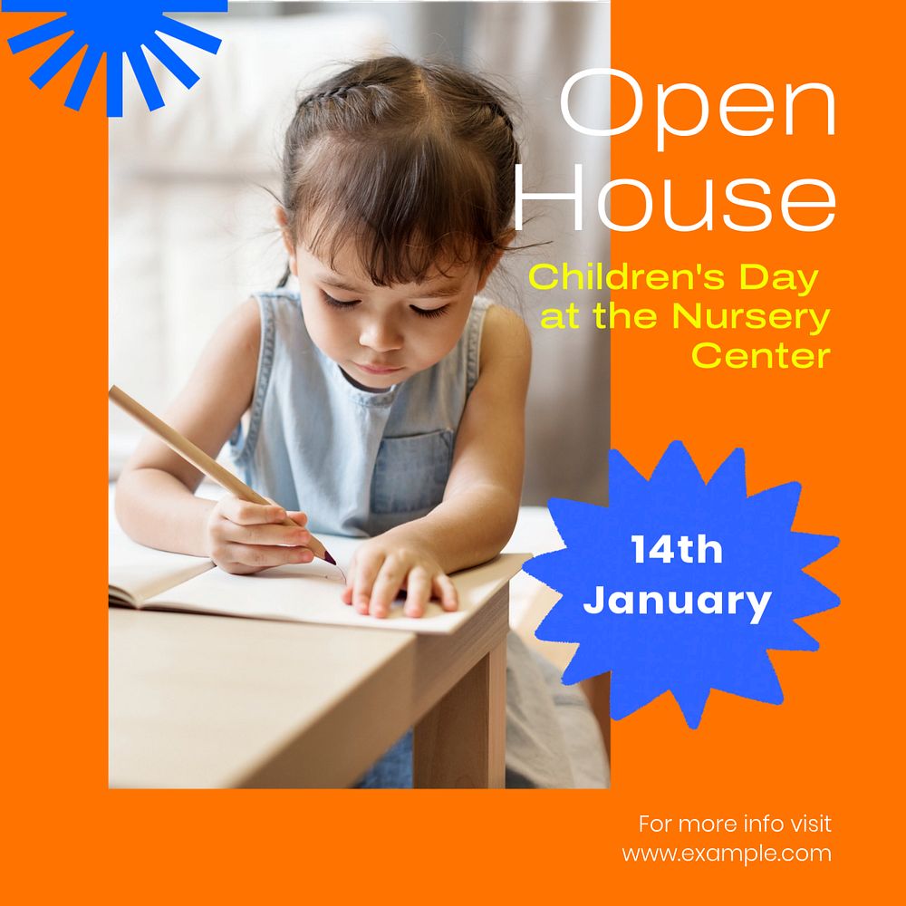 Open house  Instagram post template, editable text