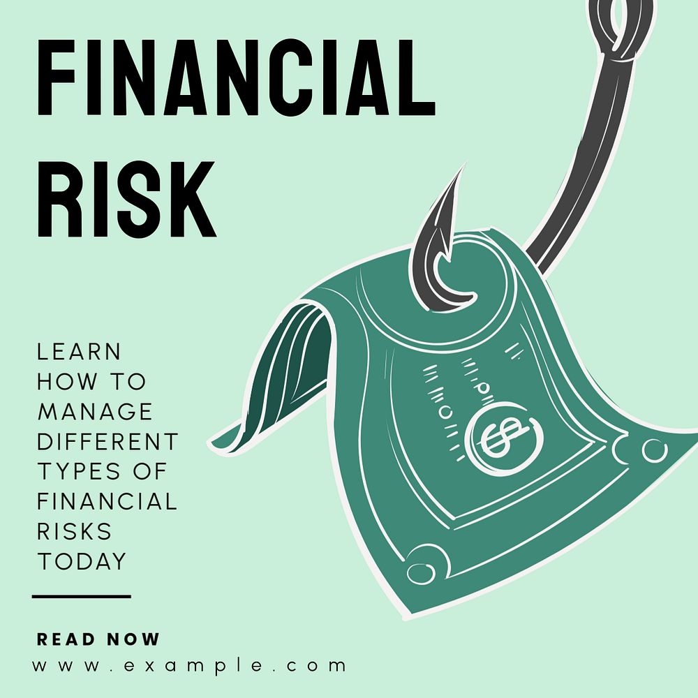 Financial risk Instagram post template, editable text