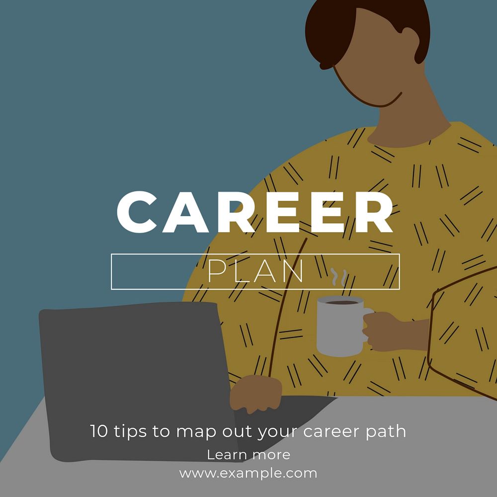 Career plan Instagram post template, editable text