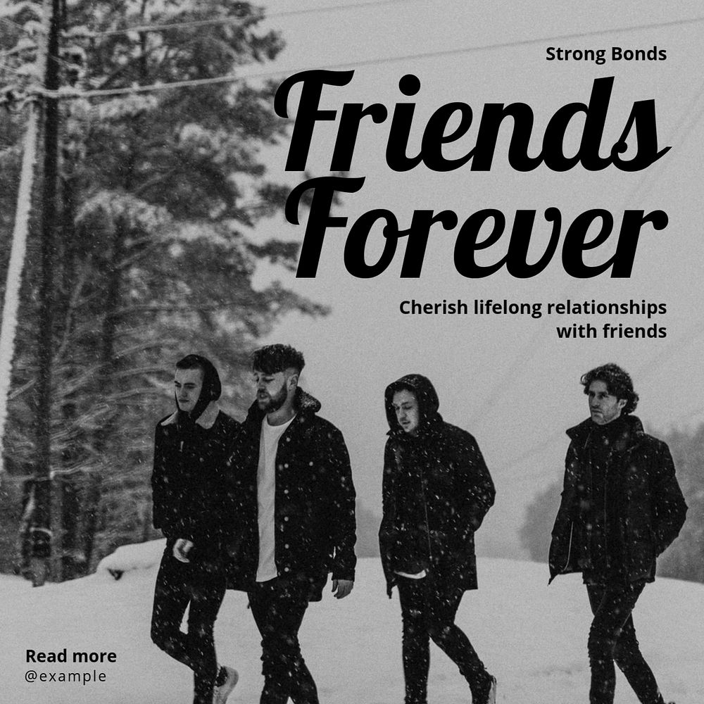 Friends forever Instagram post template, editable text