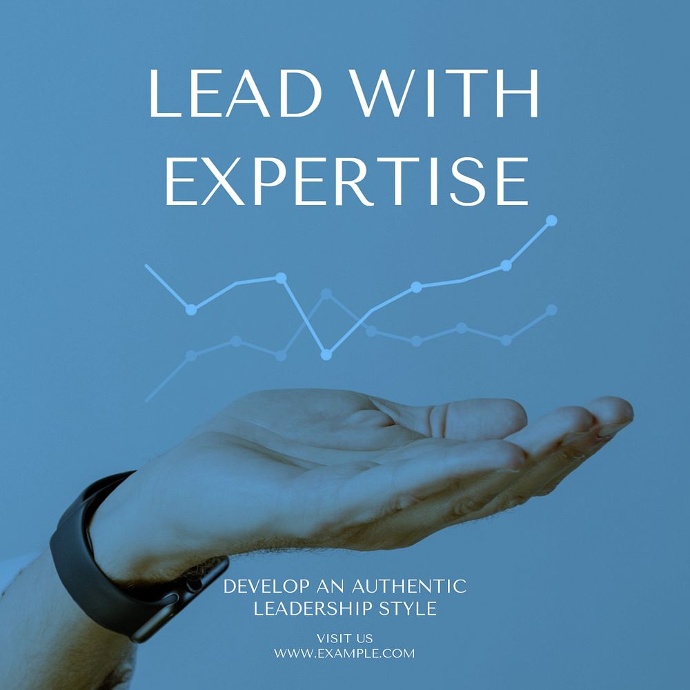 Lead with expertise Instagram post template, editable text