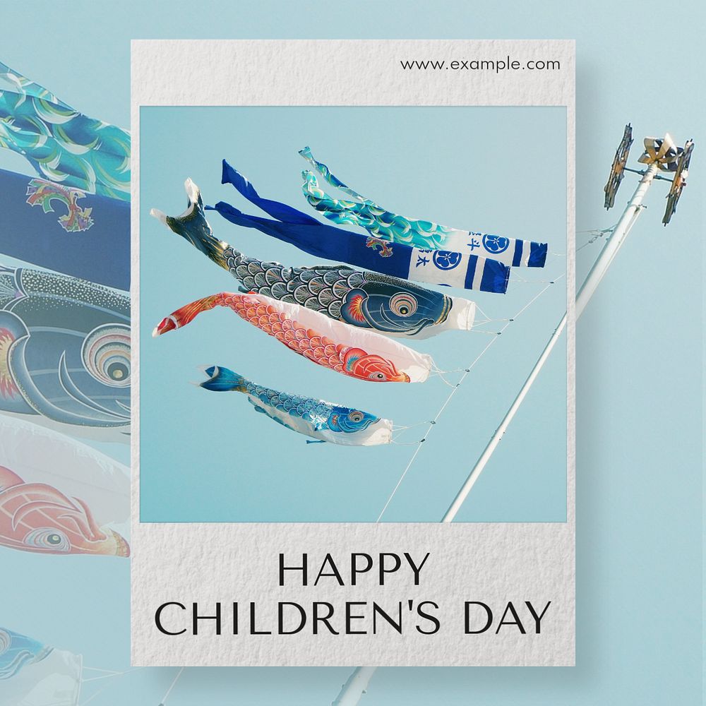 Children's day Instagram post template, editable text