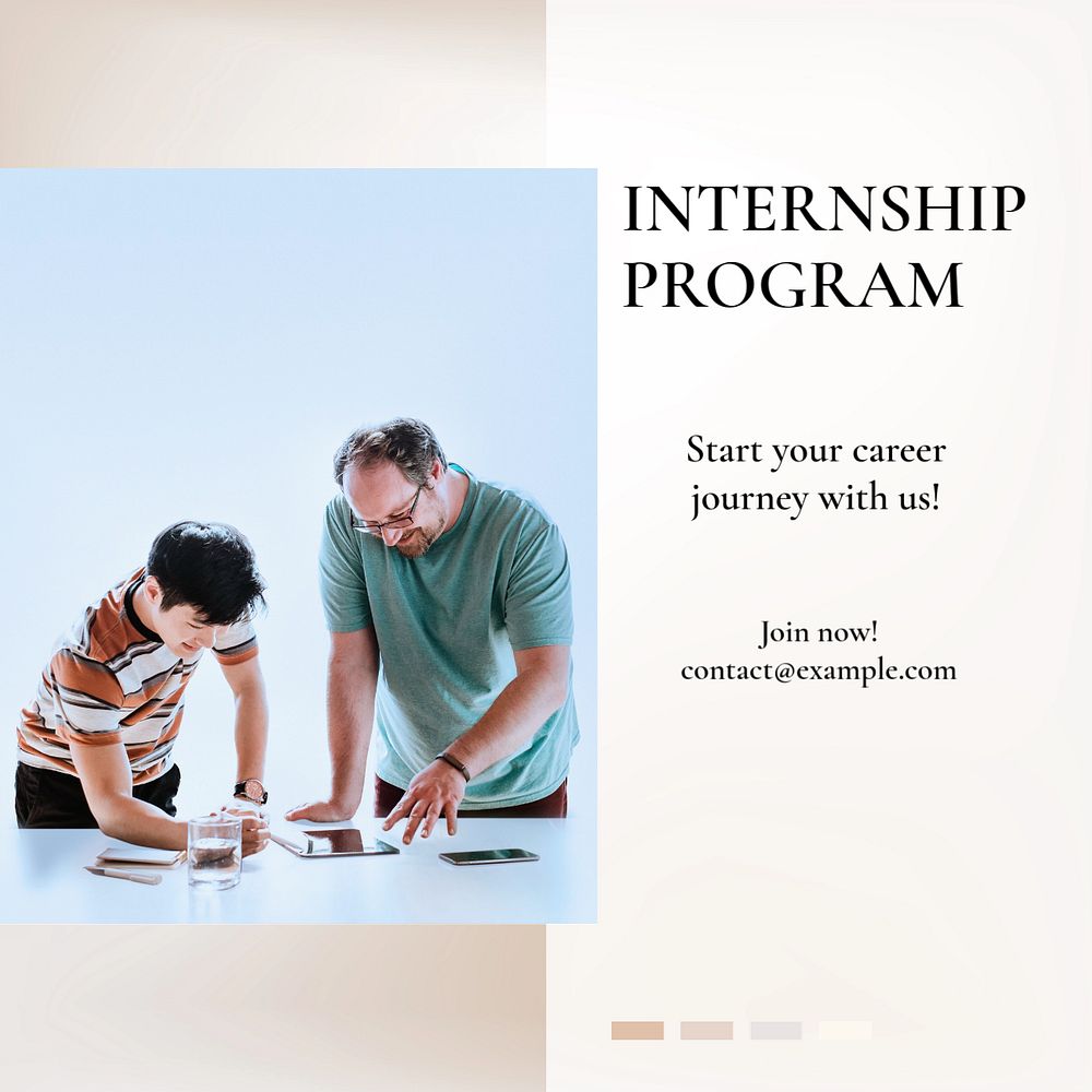 Internship program Instagram post template, editable text