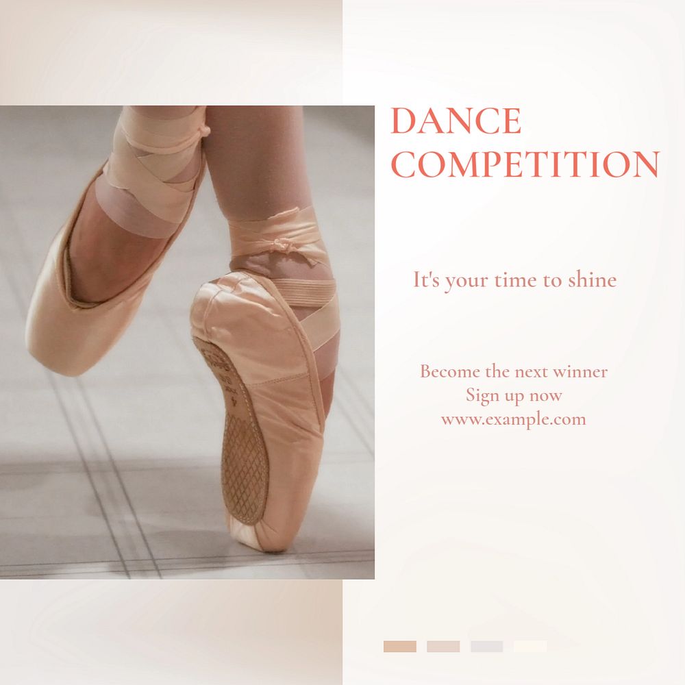 Dance competition Instagram post template, editable text