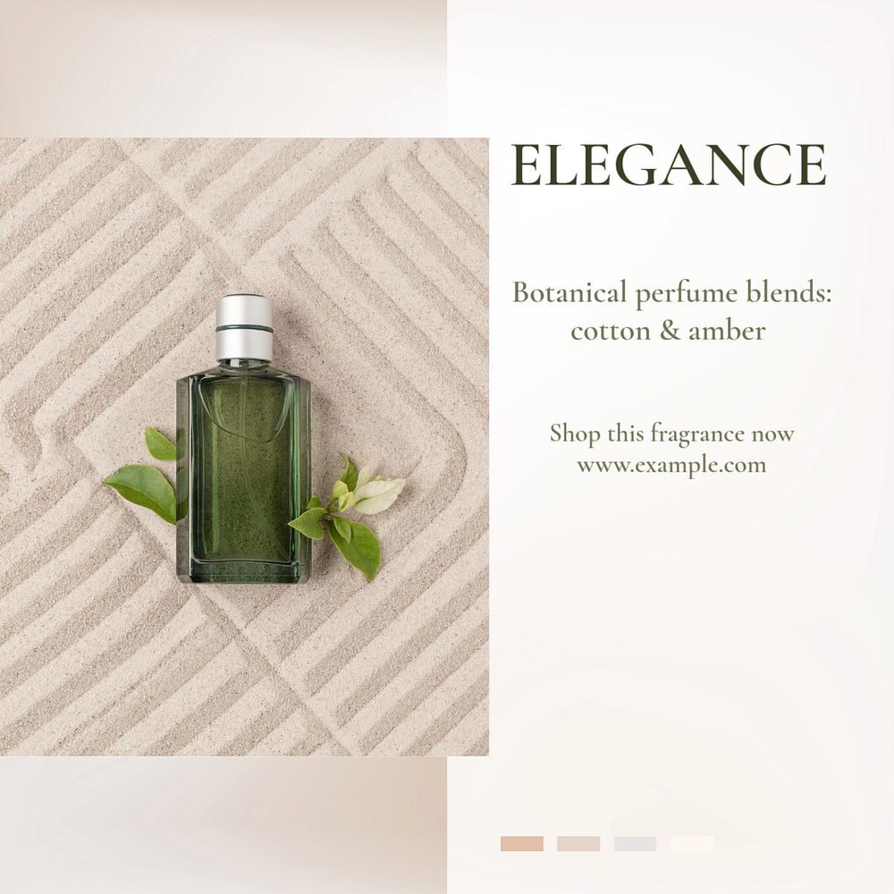 Perfume branding Instagram post template, editable text