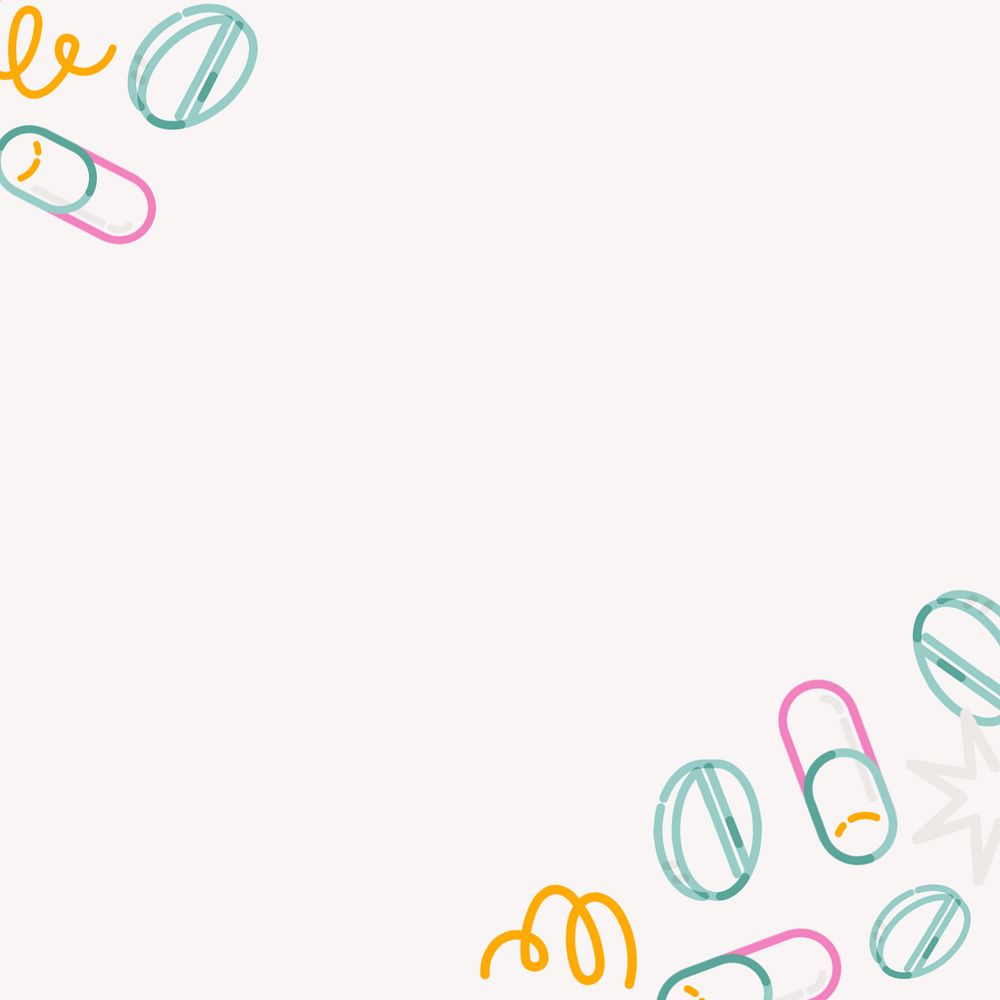 Pharmacy pills doodle, editable design