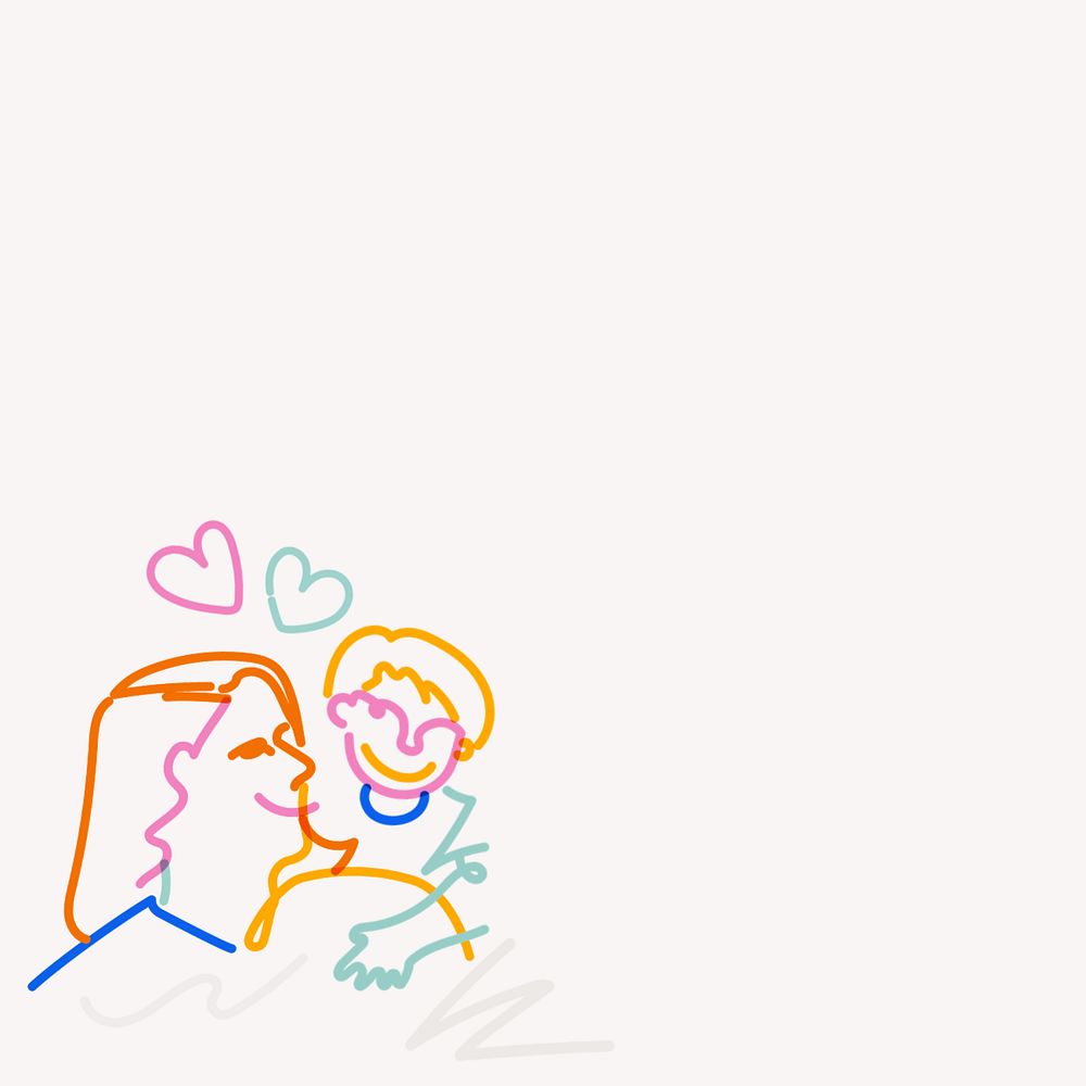 Motherly love doodle, editable design