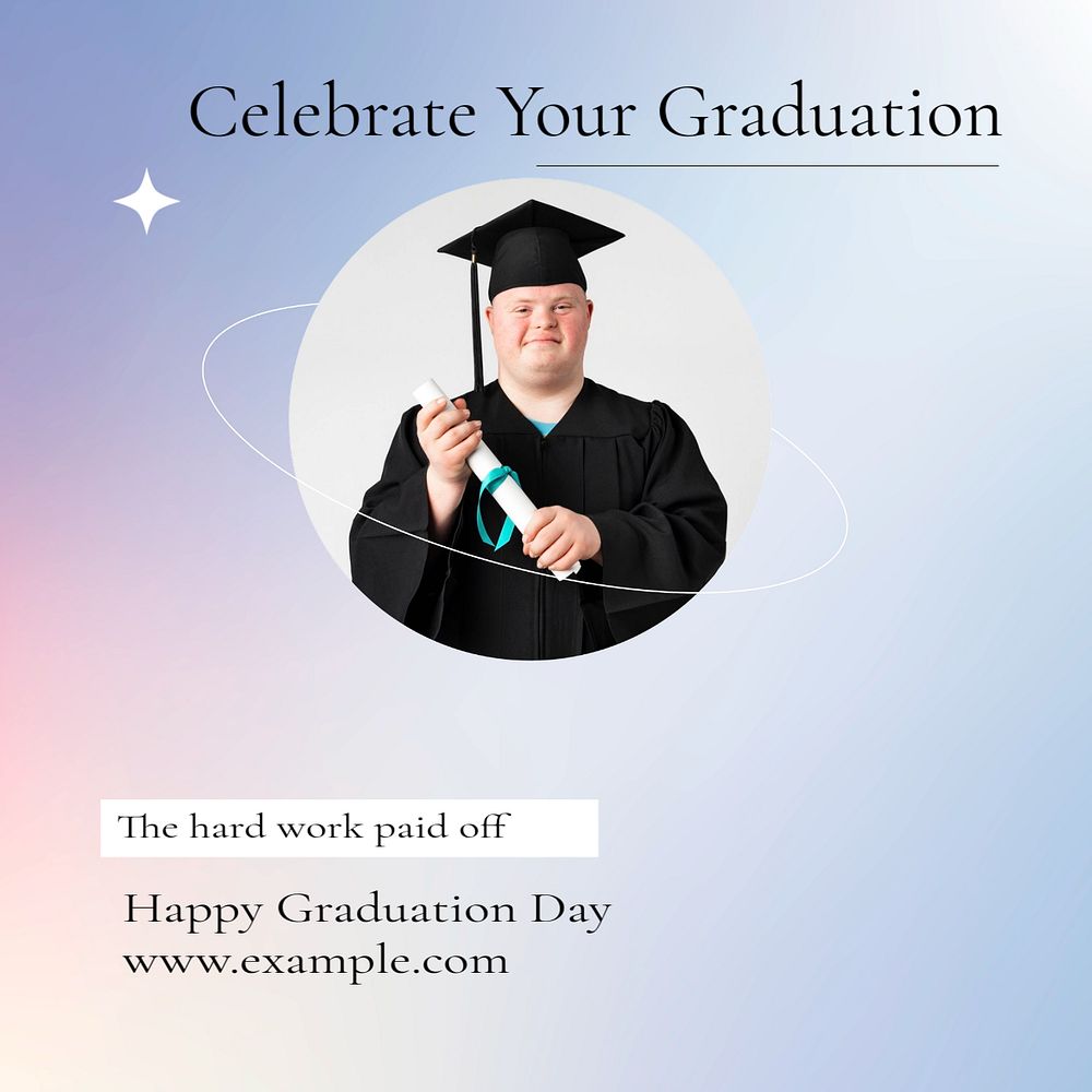 Graduation Instagram post template, editable text