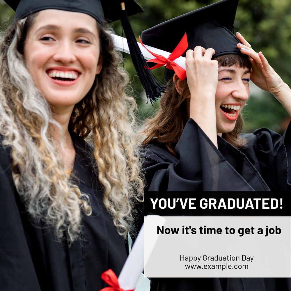 Graduation Instagram post template, editable text