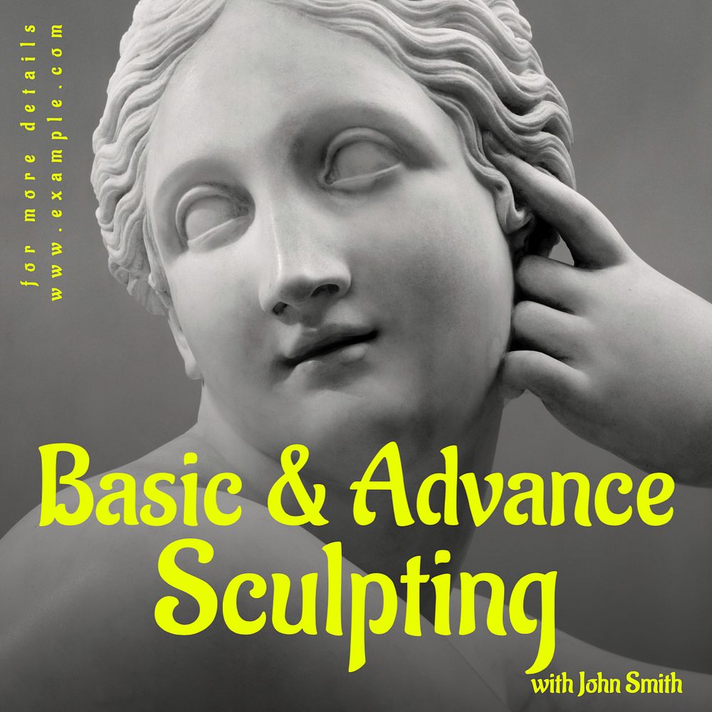 Sculpting class Instagram post template, editable text