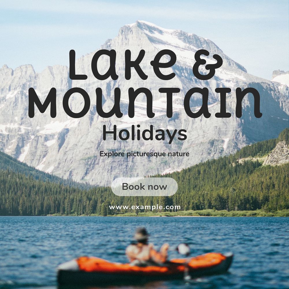 Nature holiday Instagram post template, editable text