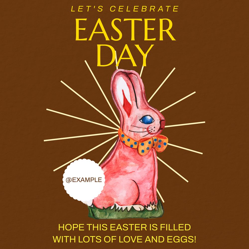 Easter Day  Instagram post template, editable text