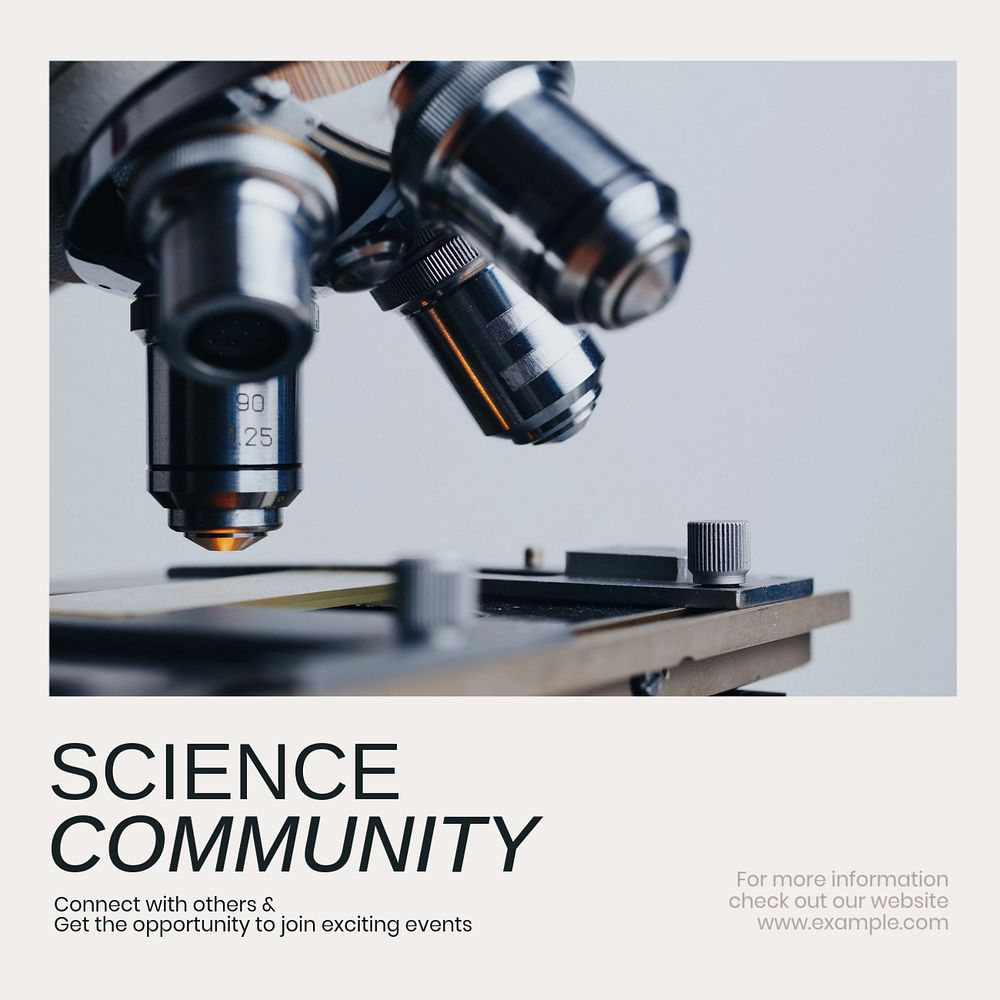 Science community Instagram post template, editable text