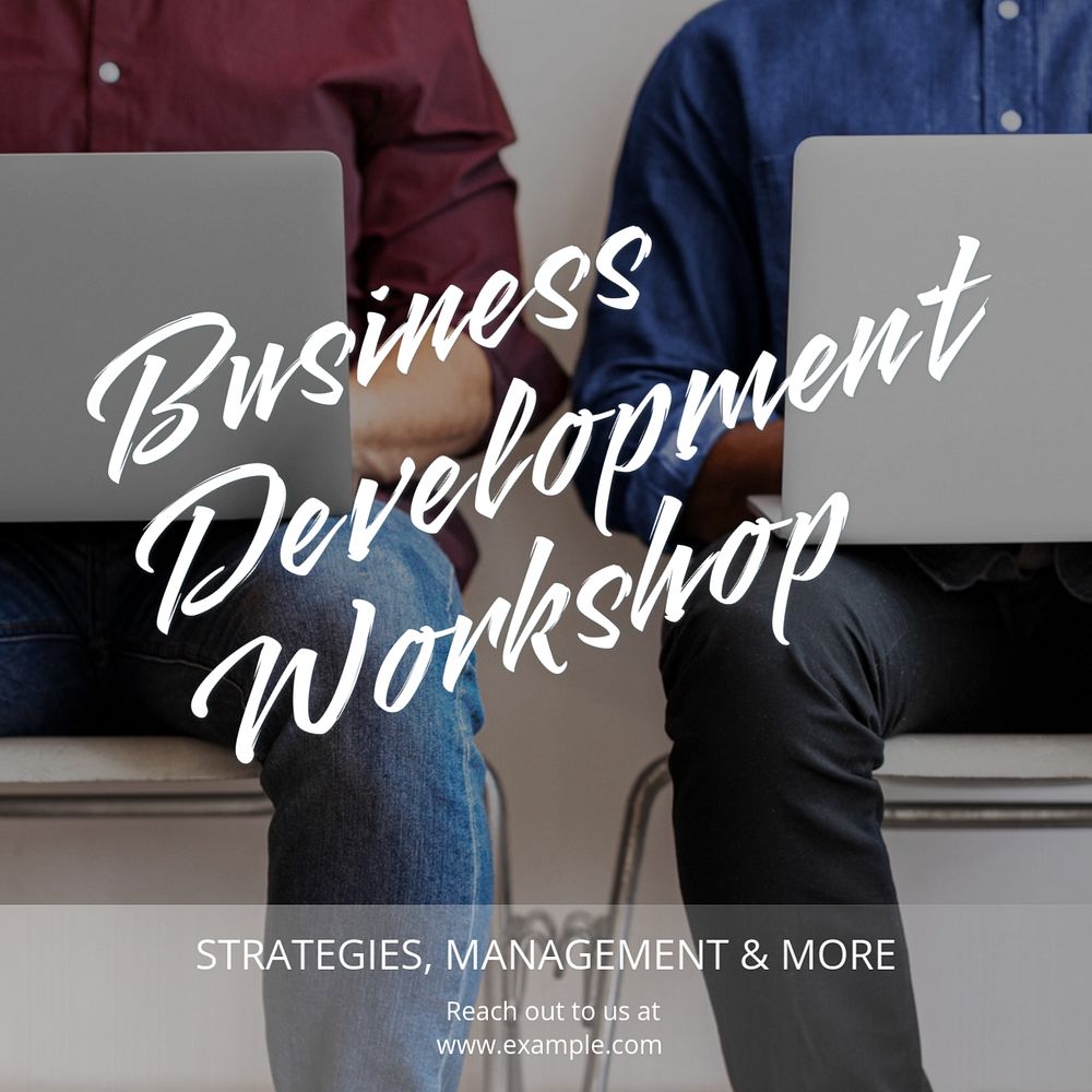 Business development workshop Instagram post template, editable text