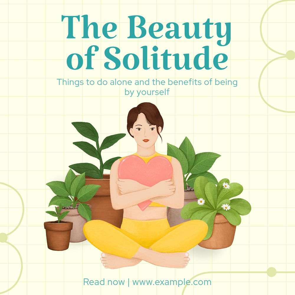 Solitude Instagram post template, editable text