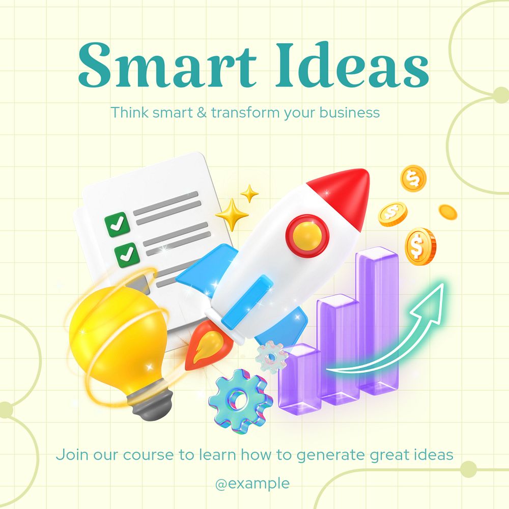 Smart ideas Instagram post template, editable text