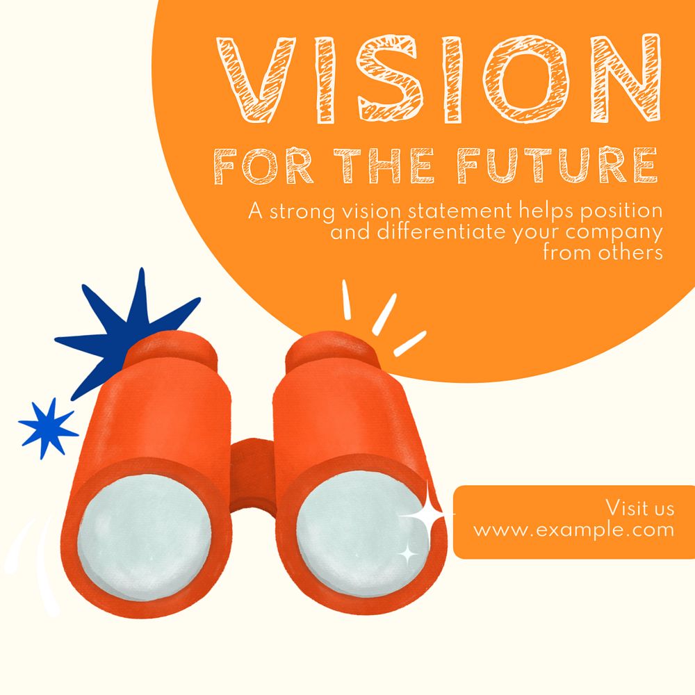 Vision for the future Instagram post template, editable text